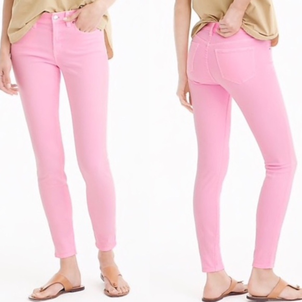 J. Crew 8” toothpick jean in pink